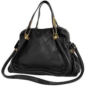 Chloé Chloe Paraty 2-Way Handbag Shoulder Bag Leather Black Women's